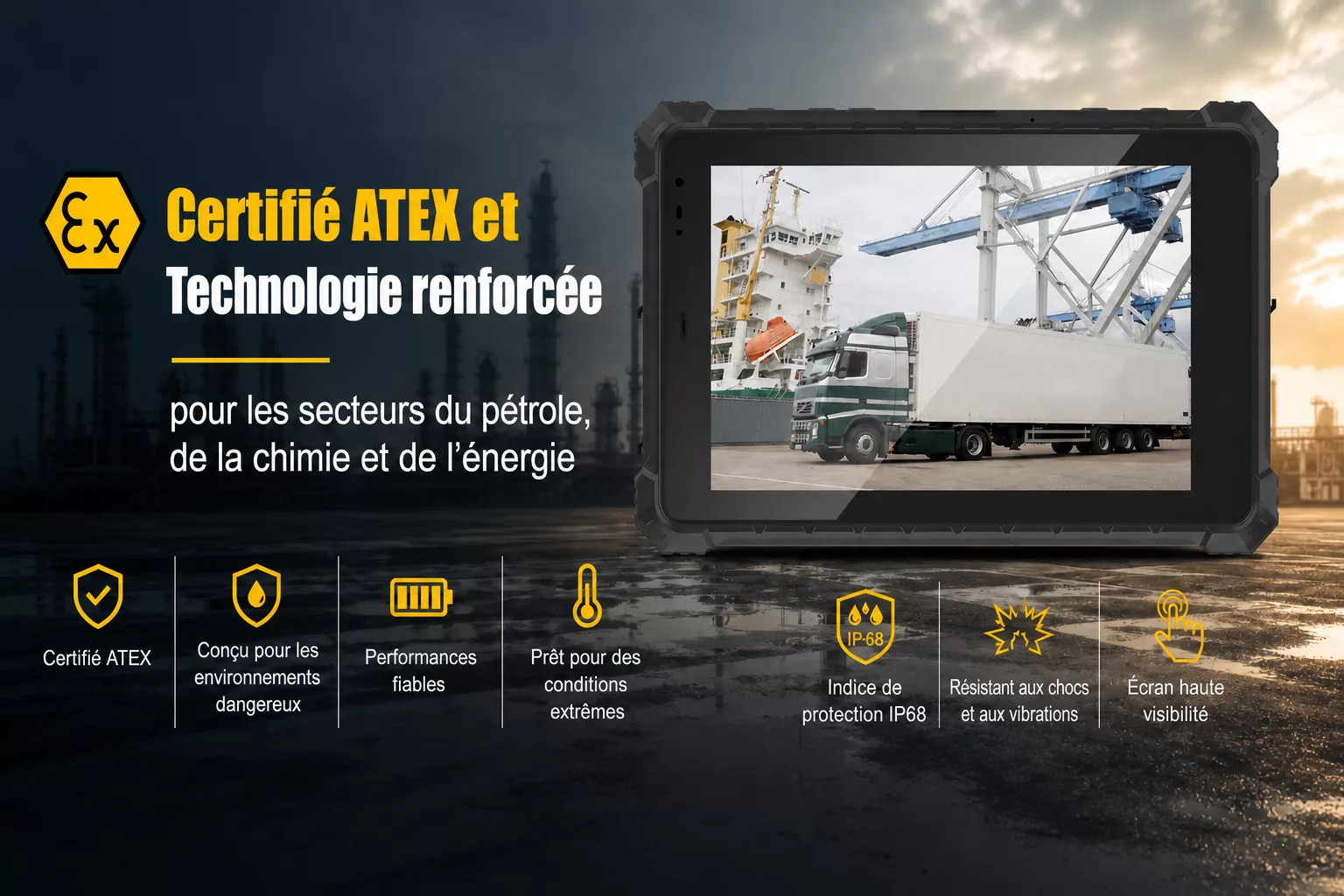 Technologie certifiée ATEX et durcie pour les secteurs pétrolier, chimique et énergétique